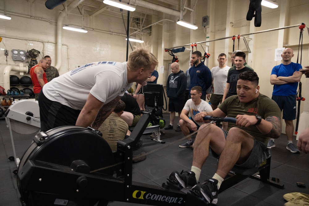 31st MEU 5K rowing competition aboard USS America