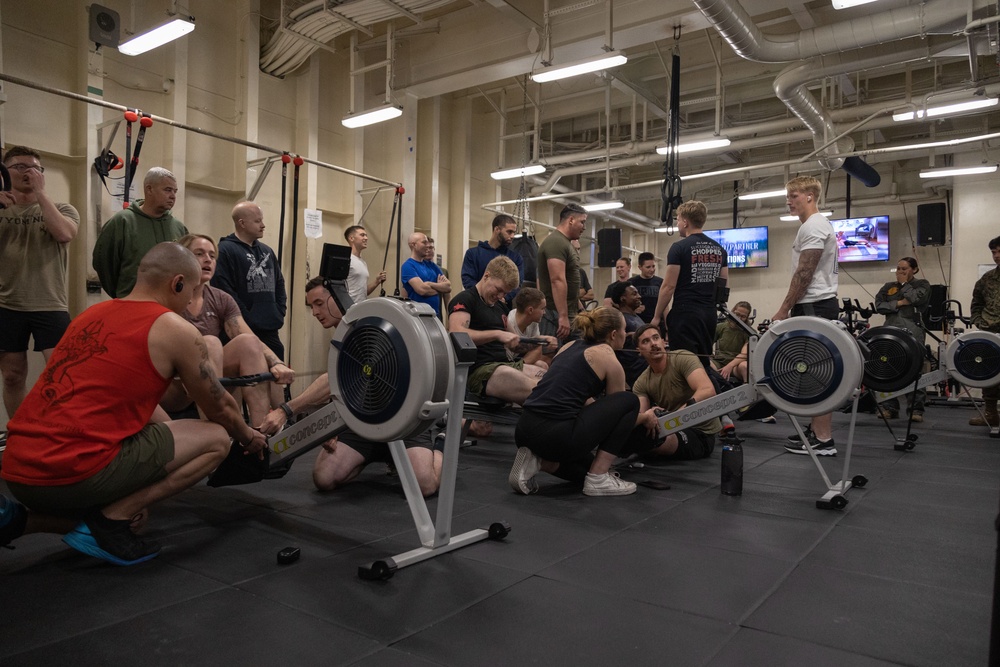 31st MEU 5K rowing competition aboard USS America