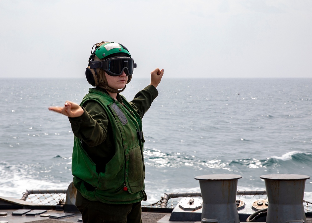 Sailors Conduct Flight Operations Aboard USS John Finn (DDG 113), July 31