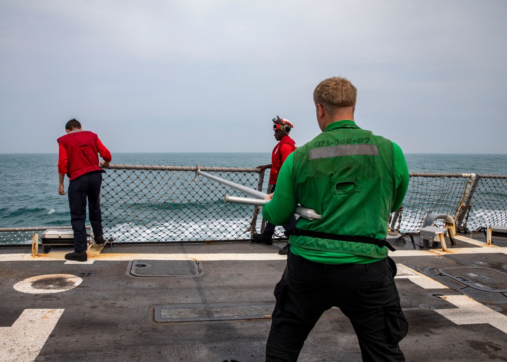 Sailors Conduct Flight Operations Aboard USS John Finn (DDG 113), July 31