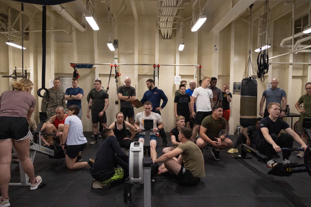 31st MEU 5K rowing competition aboard USS America