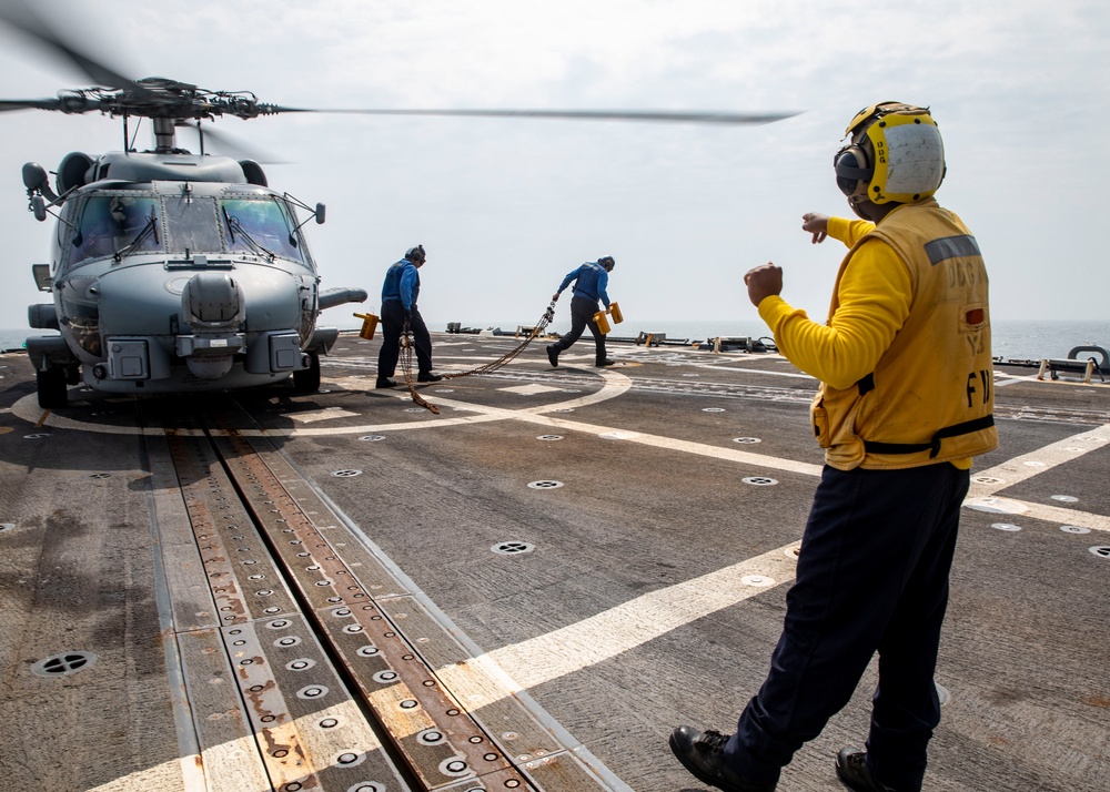 Sailors Conduct Flight Operations Aboard USS John Finn (DDG 113), July 31