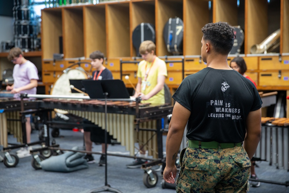 Marine musicians visit Archbishop Rummel High School