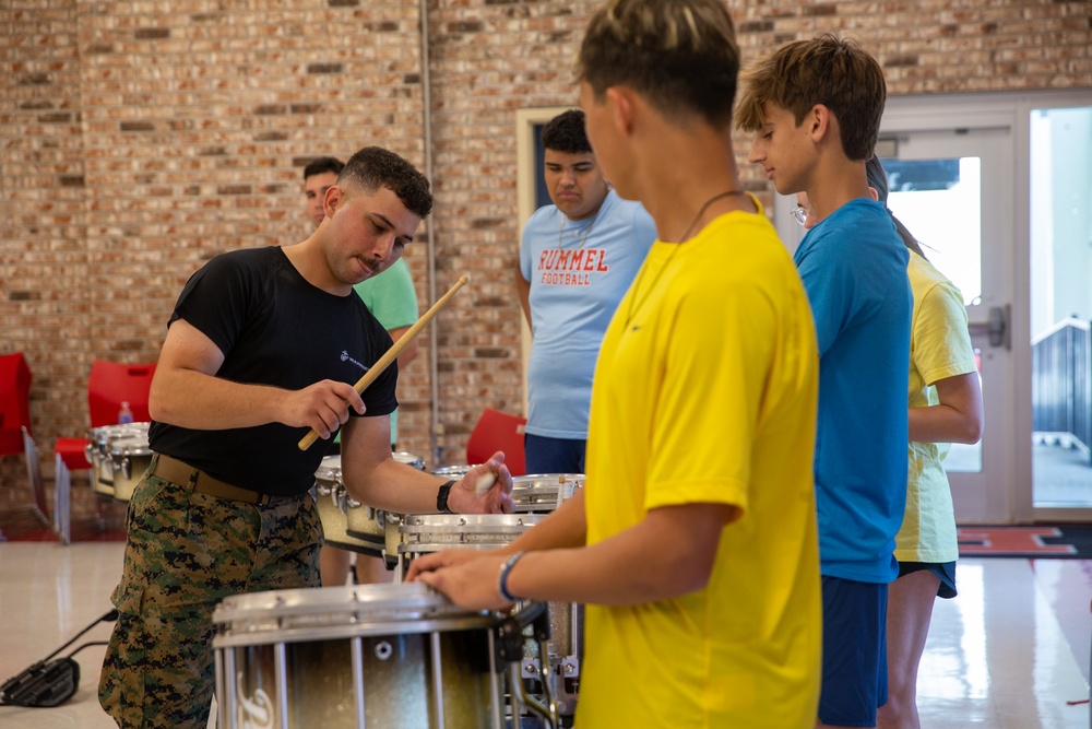 Marine musicians visit Archbishop Rummel High School