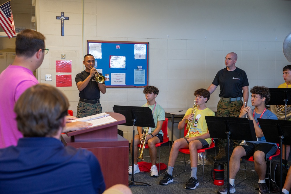 Marine musicians visit Archbishop Rummel High School