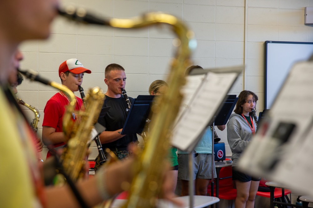 Marine musicians visit Archbishop Rummel High School