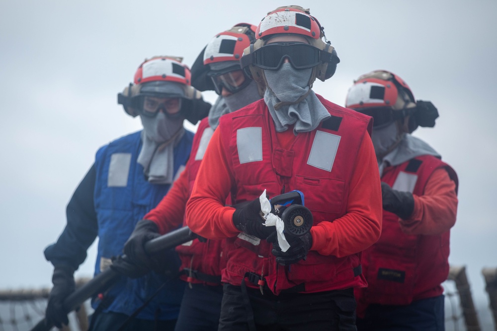 Roosevelt is on a scheduled deployment in the U.S. Naval Forces Europe area of operations, employed by the U.S. Sixth Fleet to defend U.S., allied and partner interests.