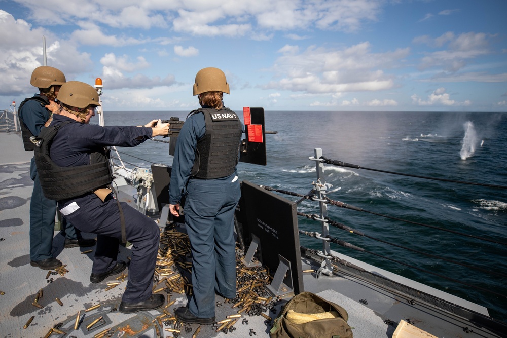 Roosevelt is on a scheduled deployment in the U.S. Naval Forces Europe area of operations, employed by the U.S. Sixth Fleet to defend U.S., allied and partner interests.