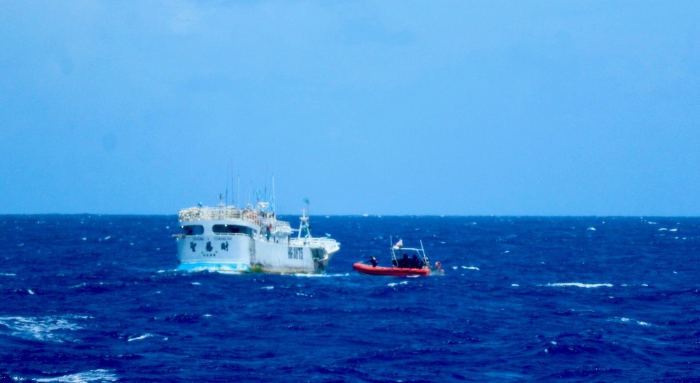 USCGC Myrtle Hazard (WPC 1139) crew conducts fisheries boardings