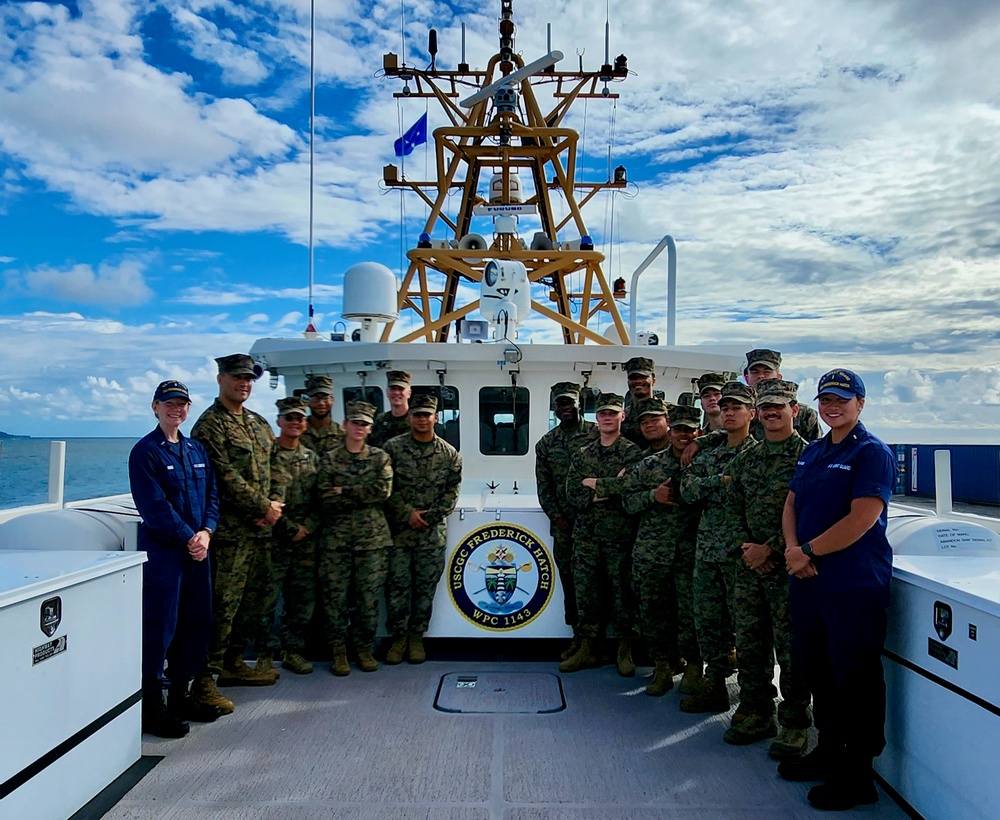 USCGC Frederick Hatch (WPC 1143) hosts U.S. Marines