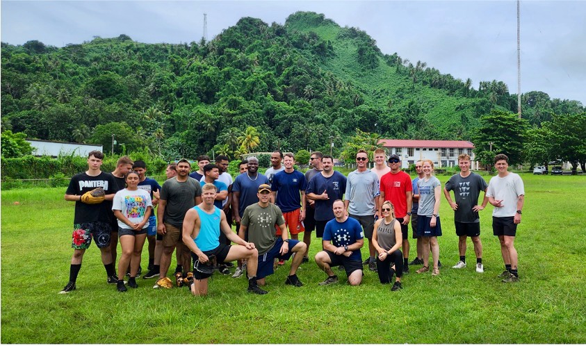 U.S. Coast Guard, U.S. Marines play softball in Chuuk