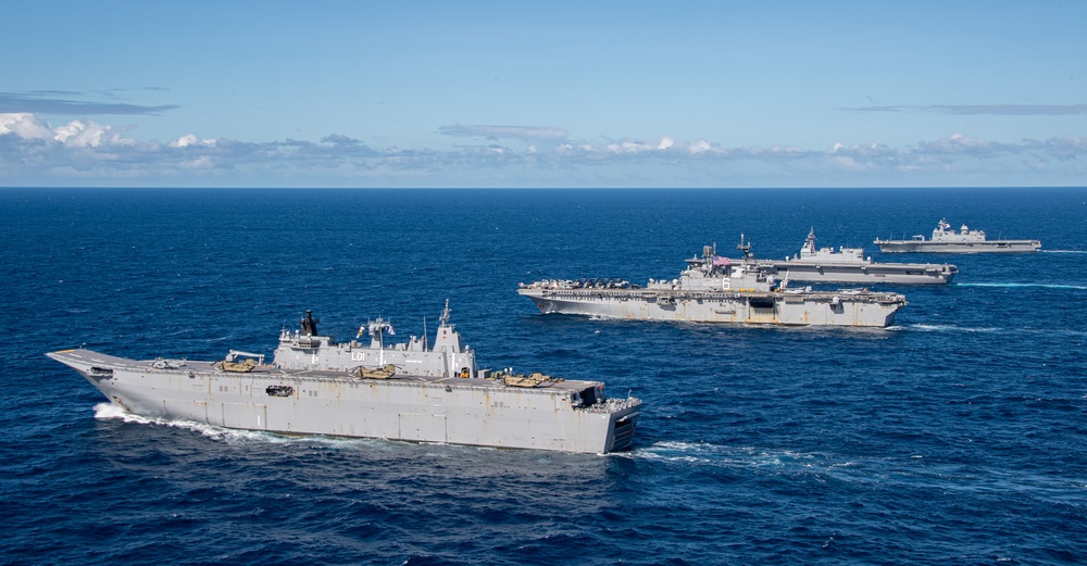 American, Australian, Japanese, and South Korean Ships Sail in Formation During Exercise Talisman Sabre