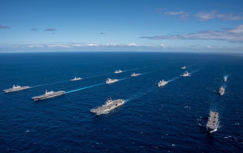 American, Australian, Japanese, and South Korean Ships Sail in Formation During Exercise Talisman Sabre