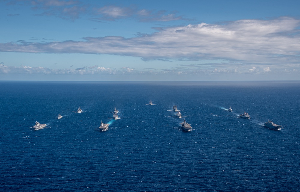 American, Australian, Japanese, and South Korean Ships Sail in Formation During Exercise Talisman Sabre