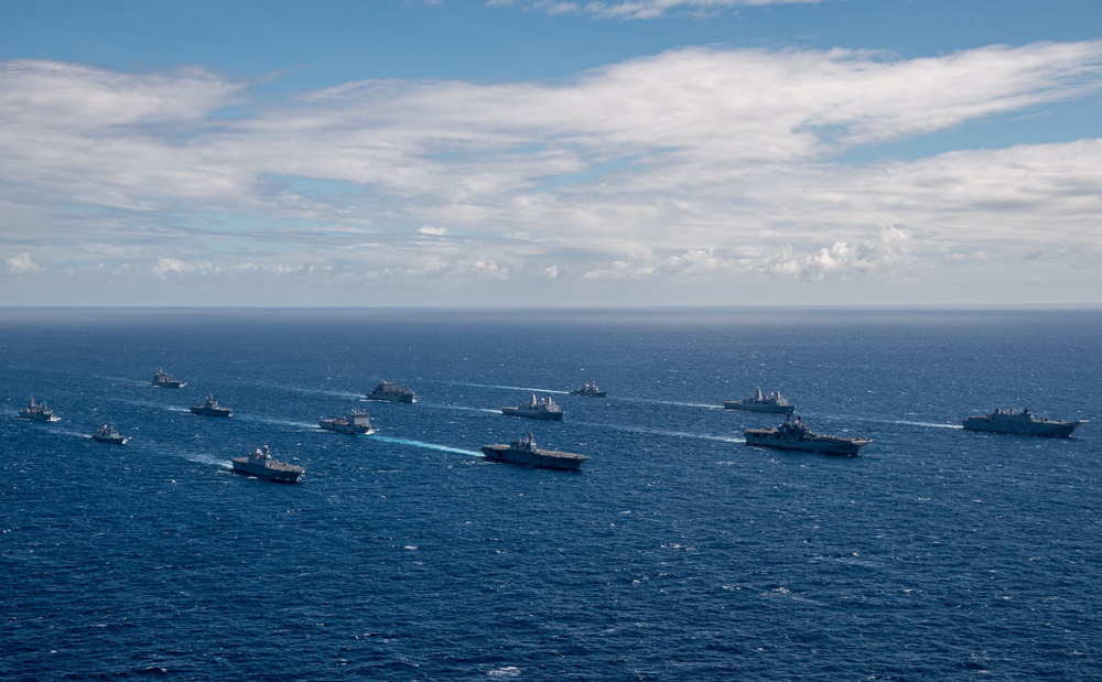 American, Australian, Japanese, and South Korean Ships Sail in Formation During Exercise Talisman Sabre