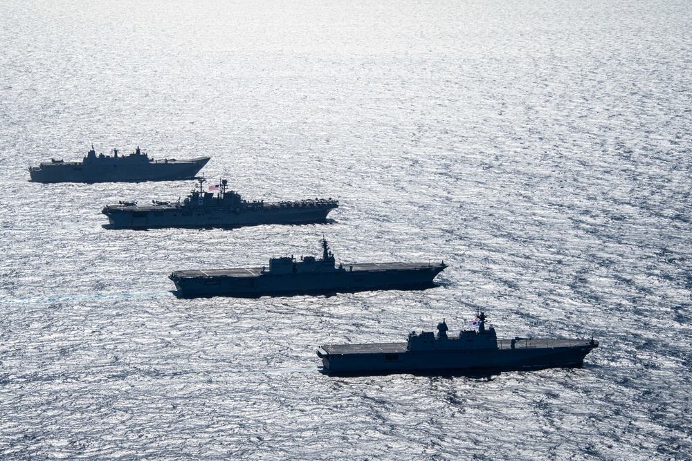 American, Australian, Japanese, and South Korean Ships Sail in Formation During Exercise Talisman Sabre