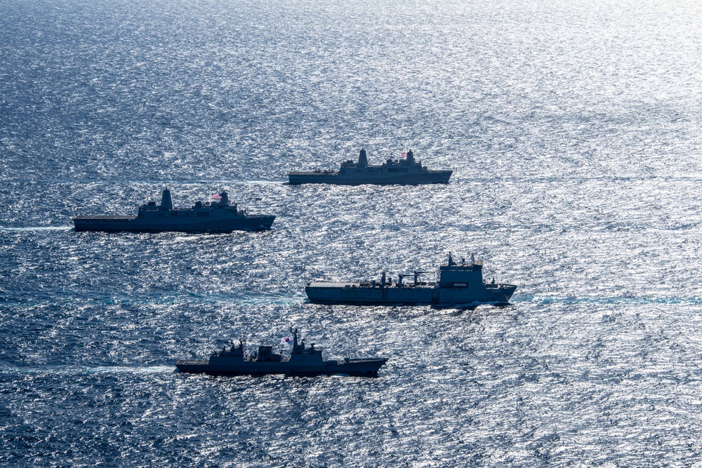 American, Australian, Japanese, and South Korean Ships Sail in Formation During Exercise Talisman Sabre