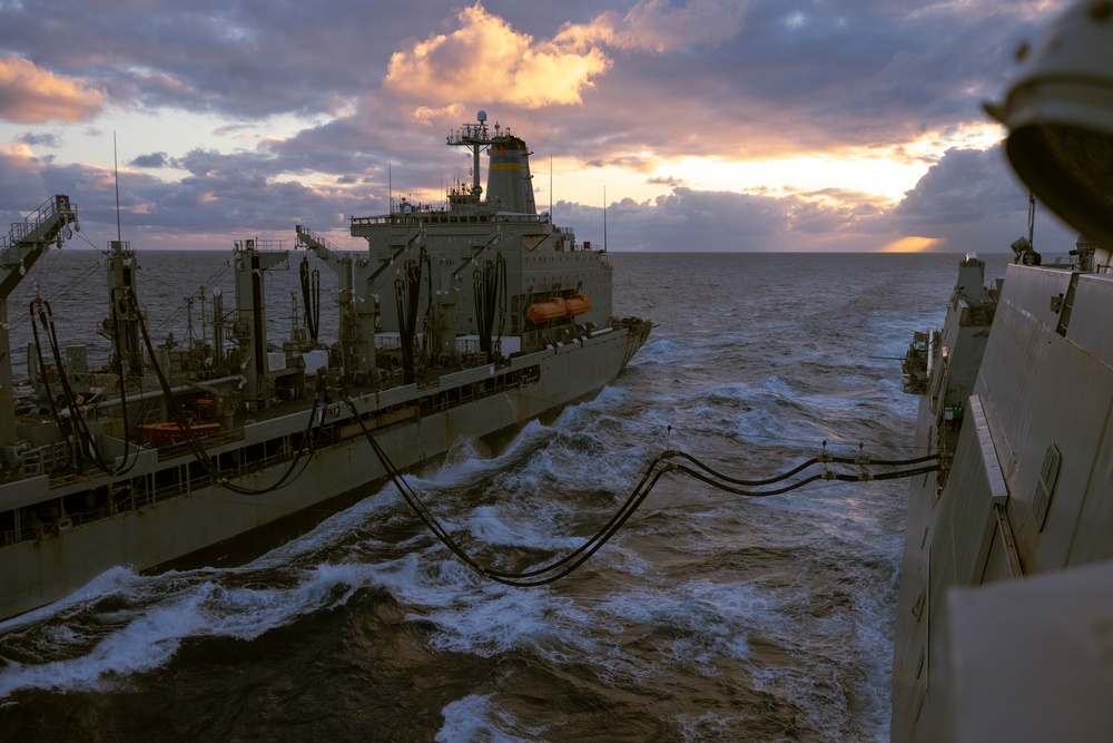 Replenishment at Sea in the Coral Sea