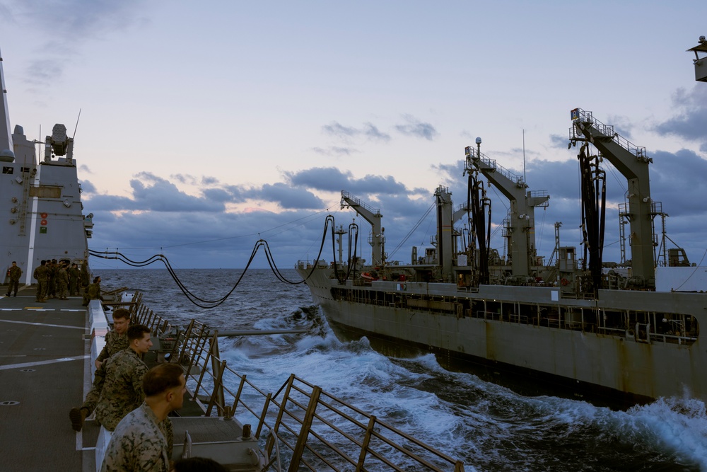 Replenishment at Sea in the Coral Sea