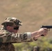 Hungarian soldiers practice firing at pistol range