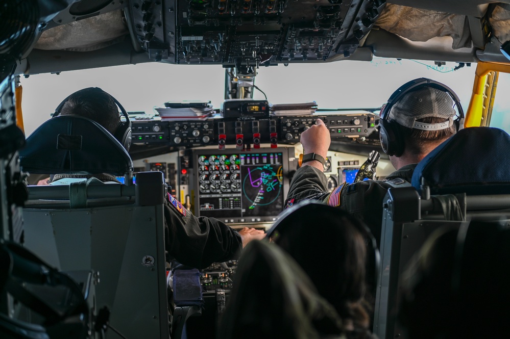 KC-135 flies over the Pacific during Mobility Guardian 23