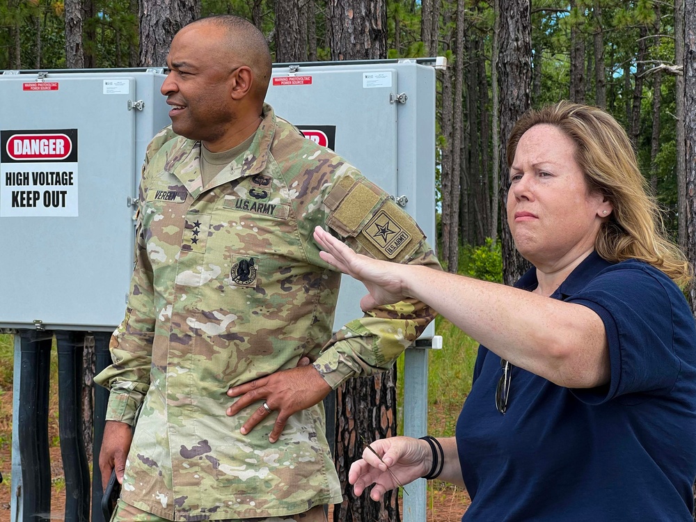 LTG Vereen visits Fort Liberty and the Floating Solar Micro-Grid