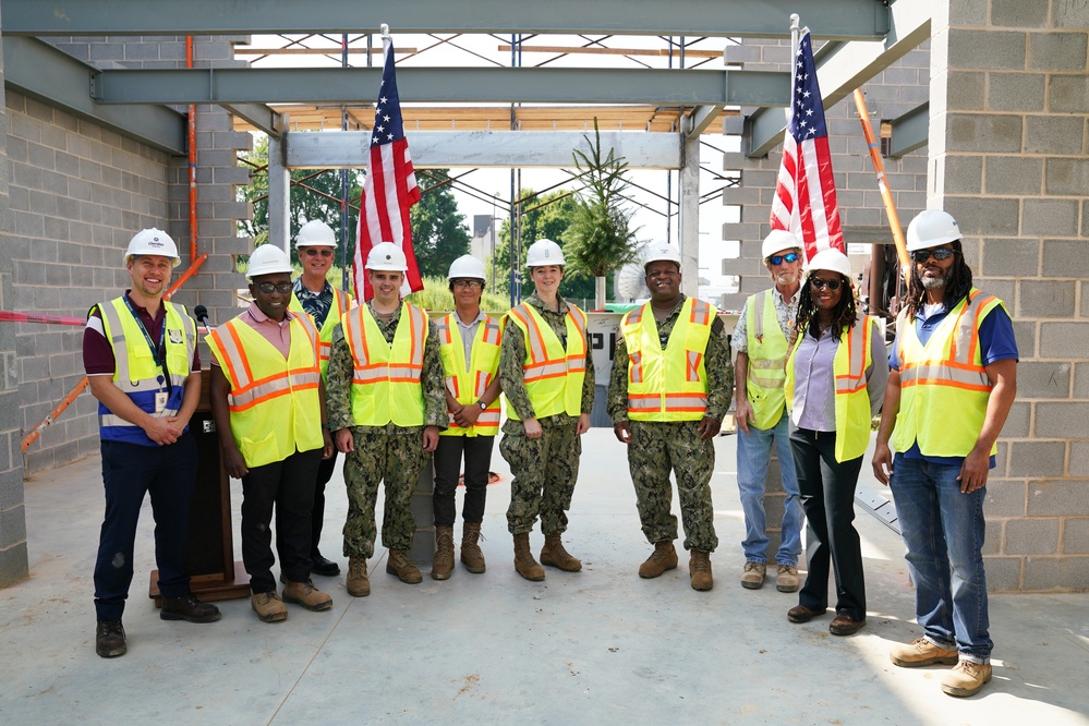 NAVFAC Washington celebrates steel topping on the Joint Air Defense Operation Center (JADOC) Phase Two construction project