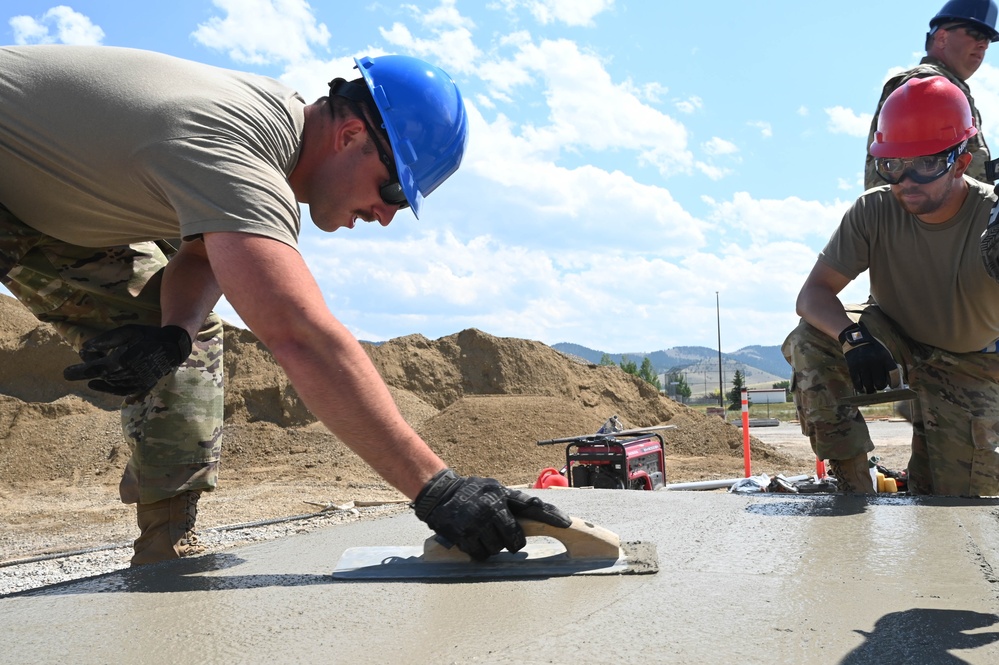 131st CES trains with 819th and 219th RHS building M1 Abrams storage facility