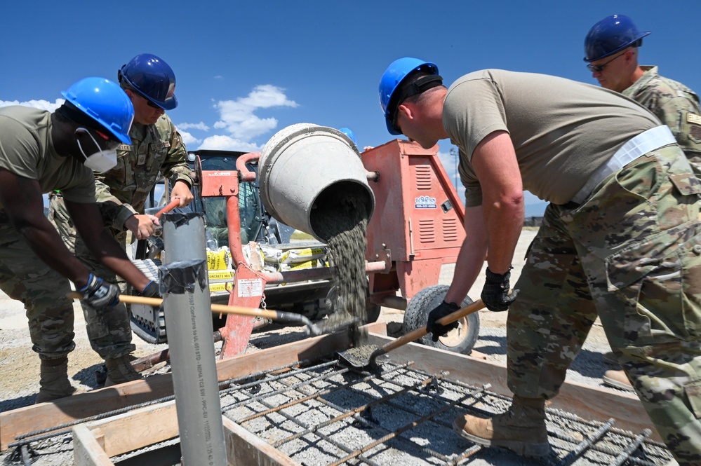 131st CES trains with 819th and 219th RHS building M1 Abrams storage facility