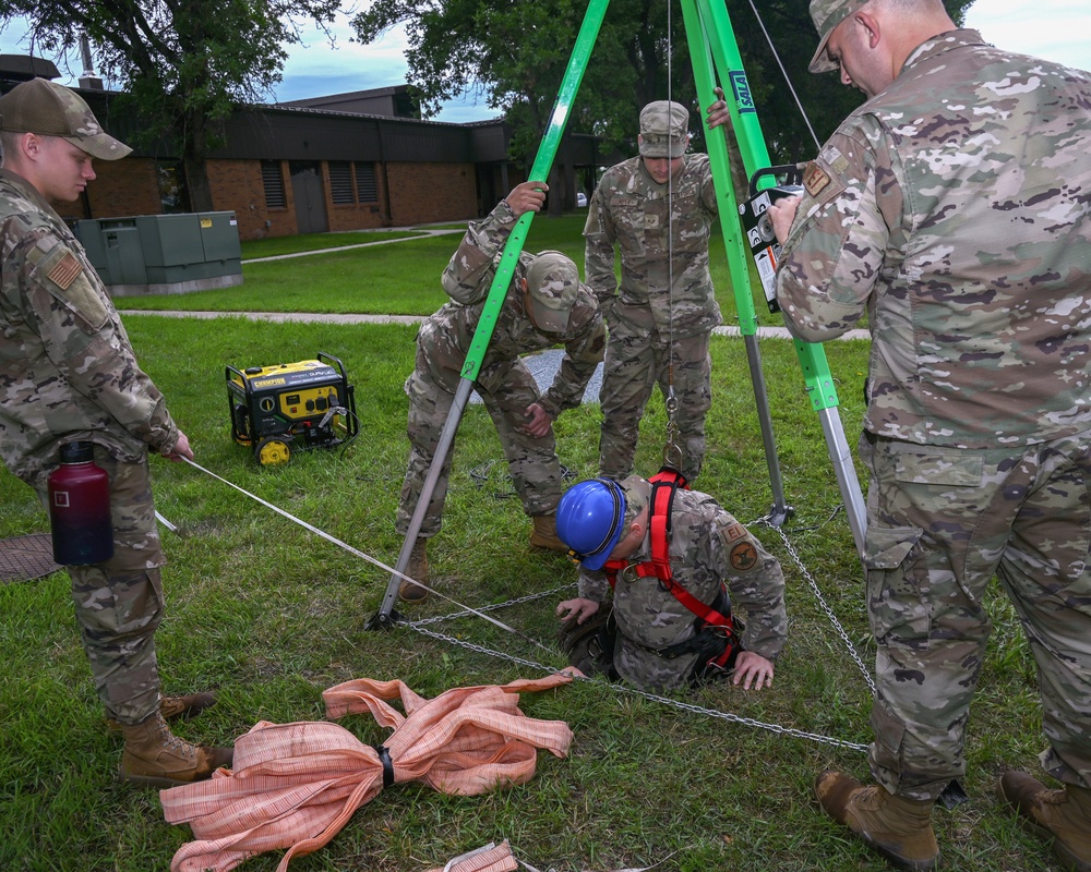 Airman of the 119th Wing and 133rd Wing worked together to conduct a sight survey