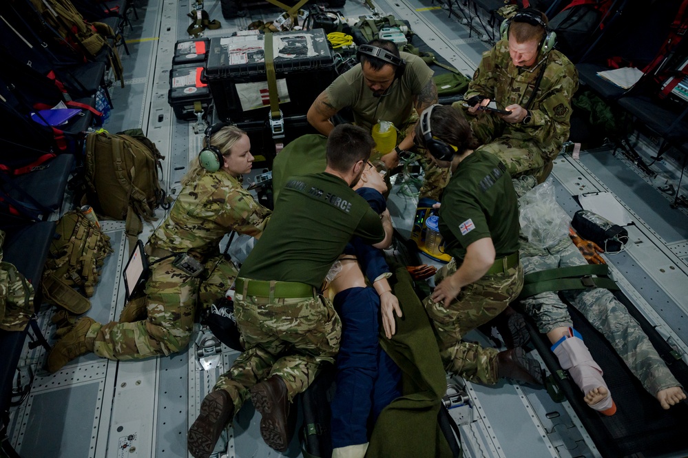 French flies U.K. and U.S. combined Aeromedical Evacuation team