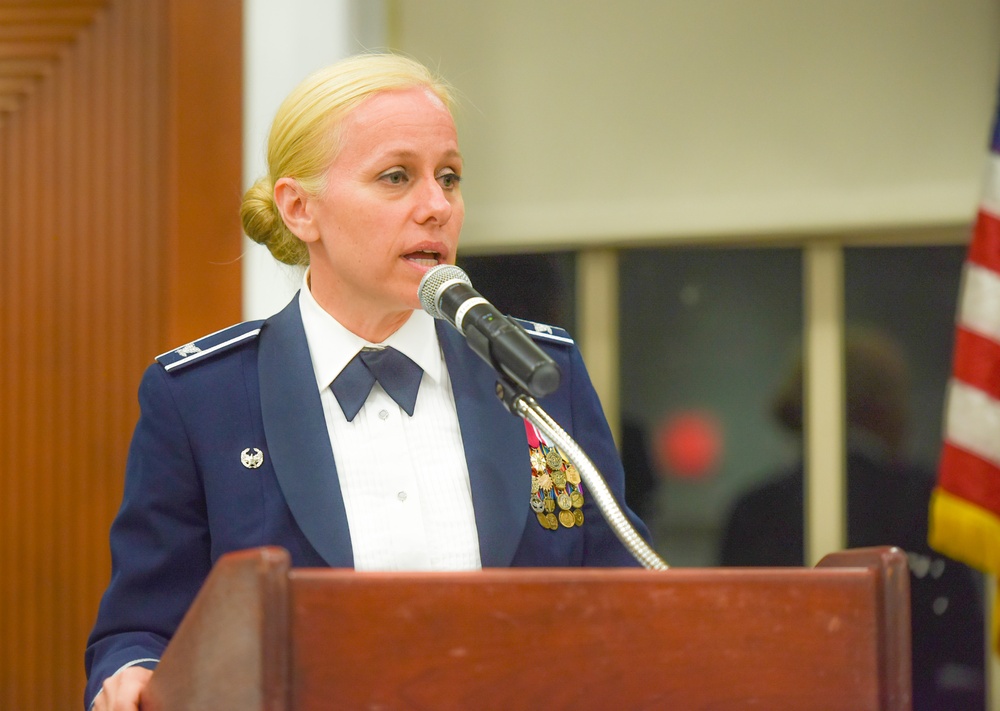 Former Chief Master Sgt. of the Air Force #18, Kaleth O. Wright mentors SNCO’s  during  Team Hickam’s SNCO Induction Ceremony