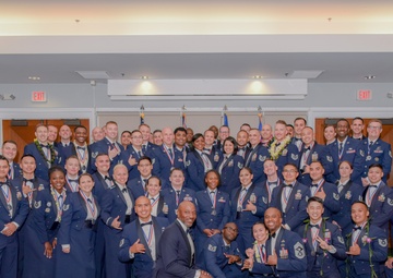 Former Chief Master Sgt. of the Air Force #18, Kaleth O. Wright mentors SNCO’s during Team Hickam’s SNCO Induction Ceremony