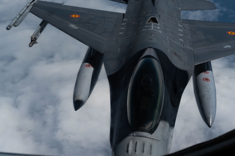 93rd EARS refuels Belgian counterparts above North Sea