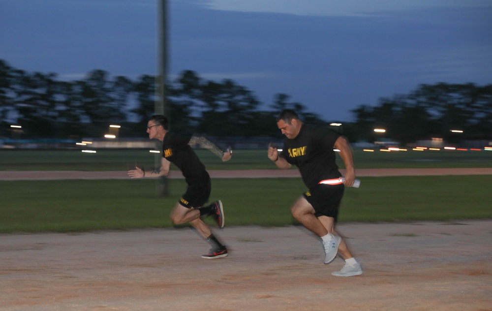 213th Soldiers Conduct Morale PT Session