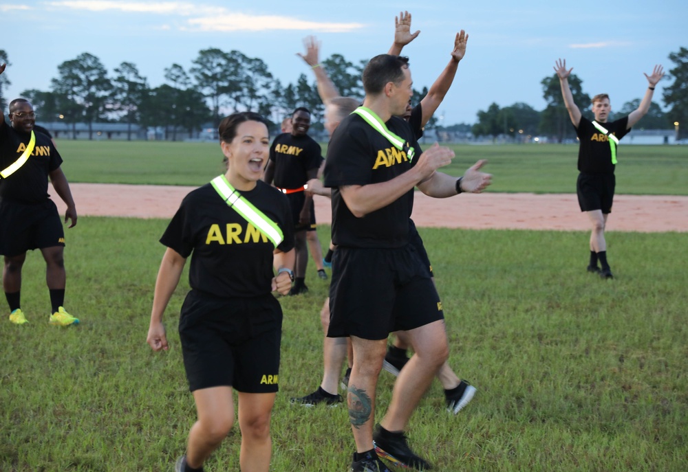 213th Soldiers Conduct Morale PT Session