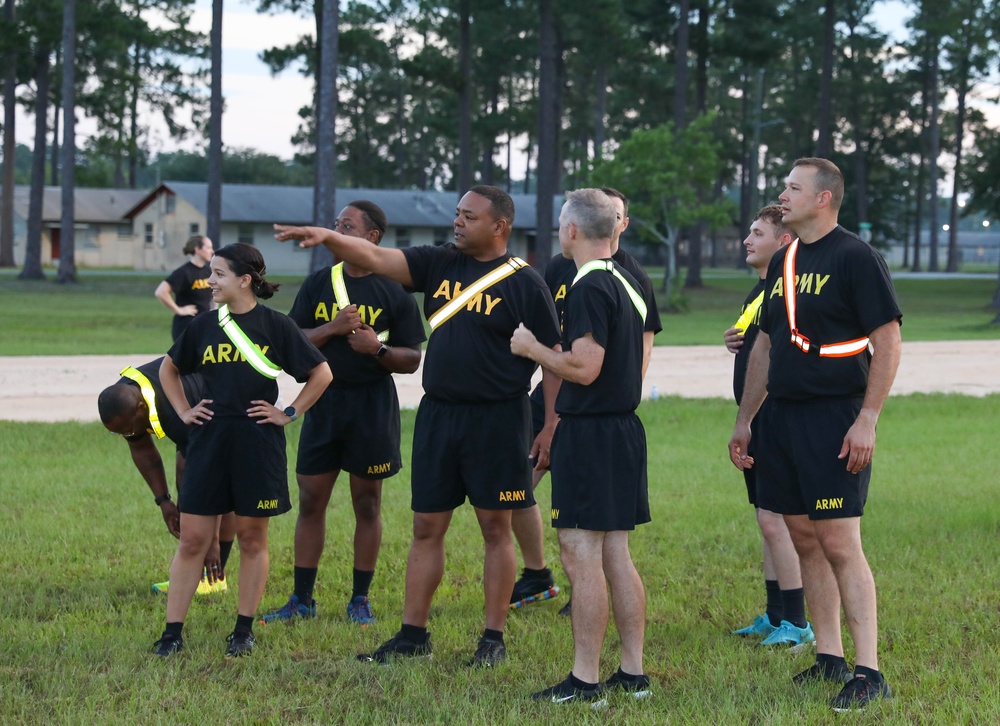 213th Soldiers Conduct Morale PT Session