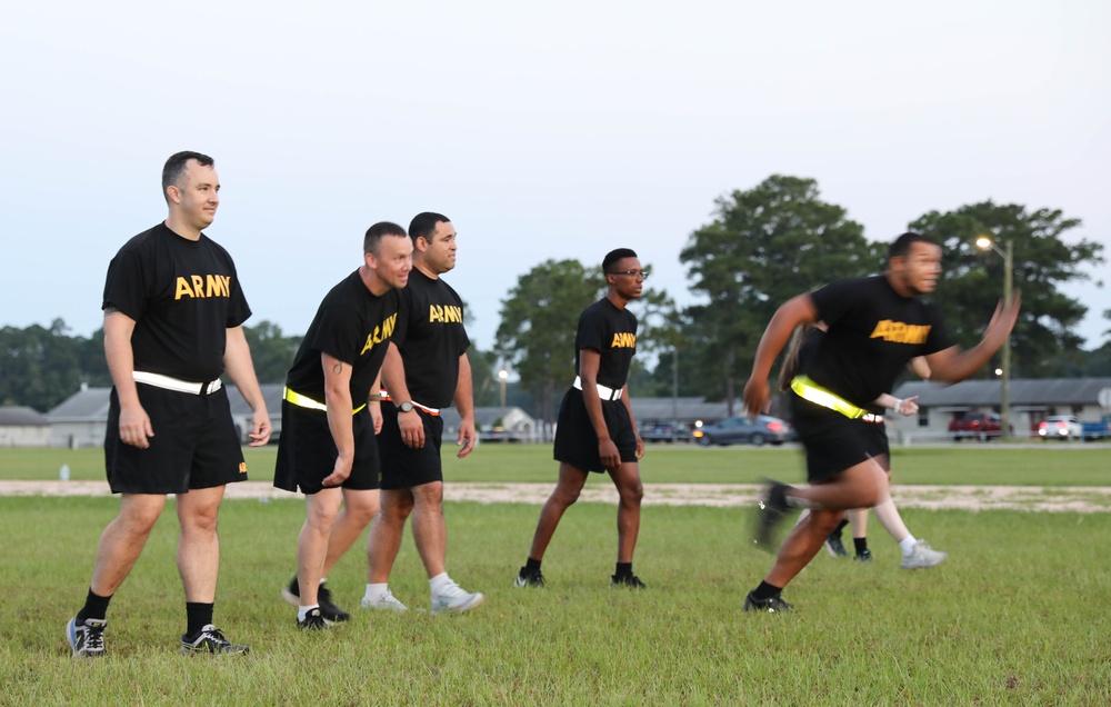 213th Soldiers Conduct Morale PT Session