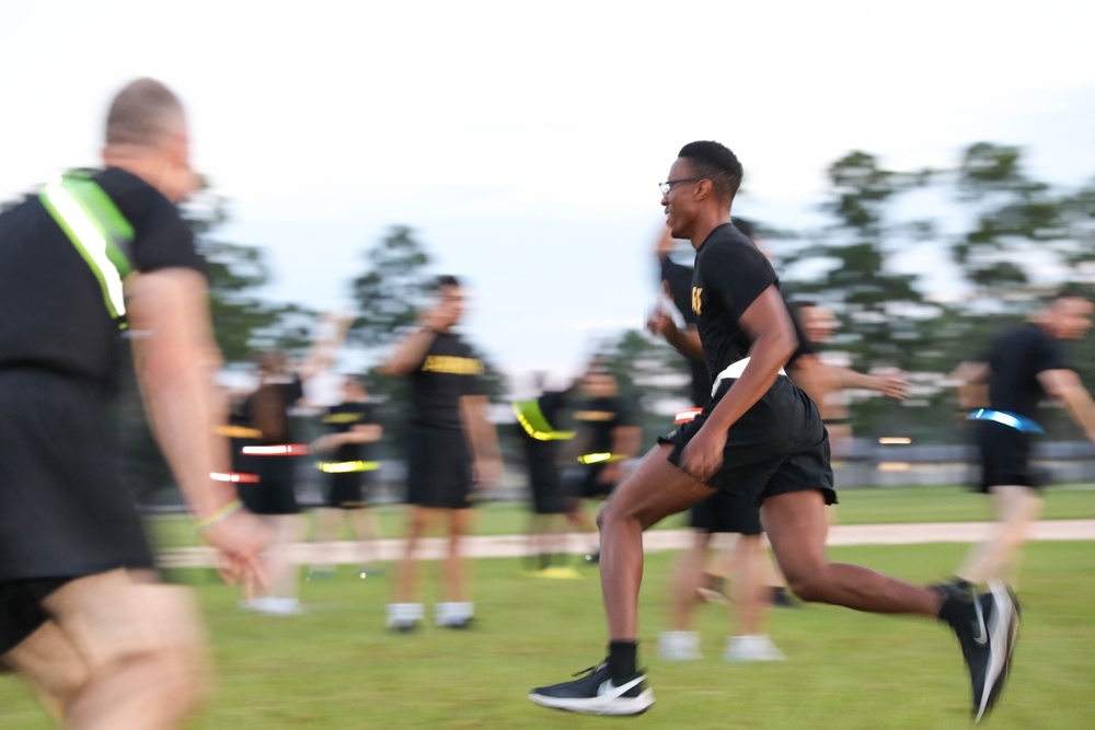 213th Soldiers Conduct Morale PT Session