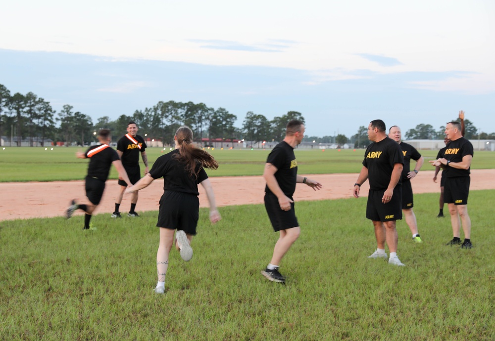 213th Soldiers Conduct Morale PT Session