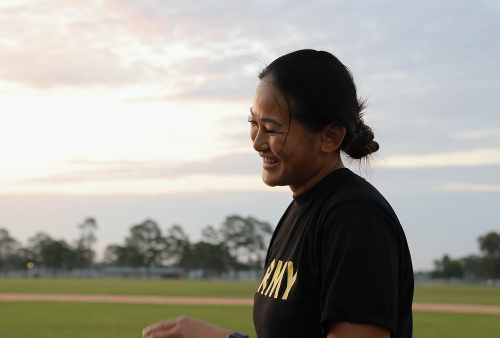 213th Soldiers Conduct Morale PT Session