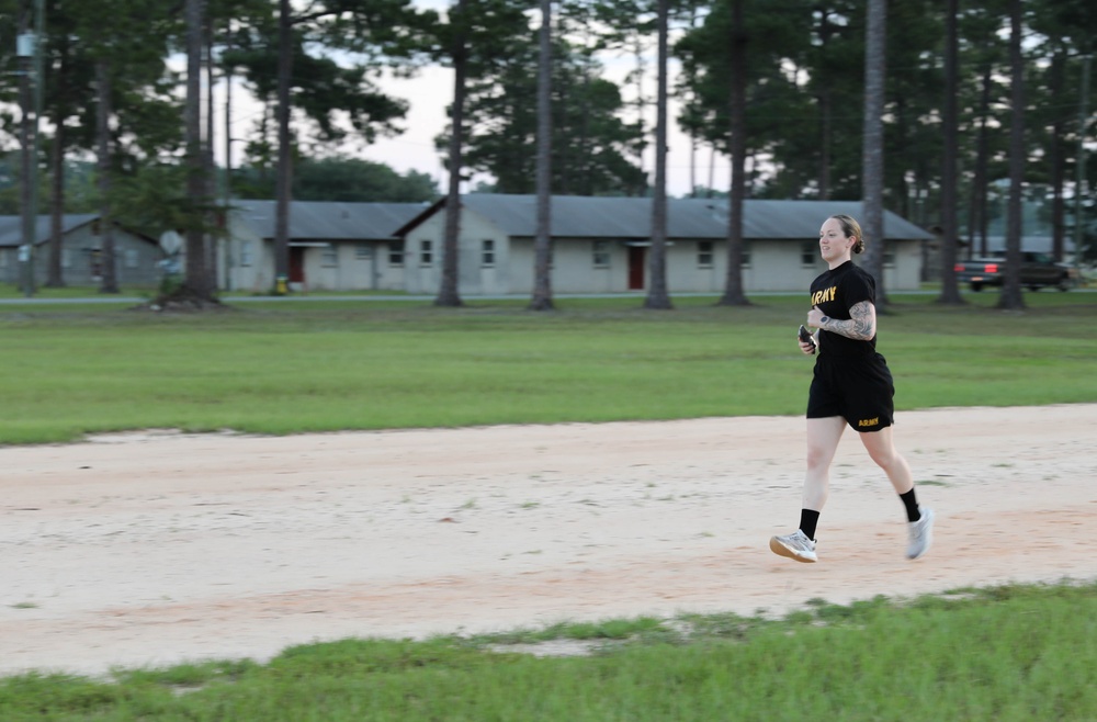 213th Soldiers Conduct Morale PT Session
