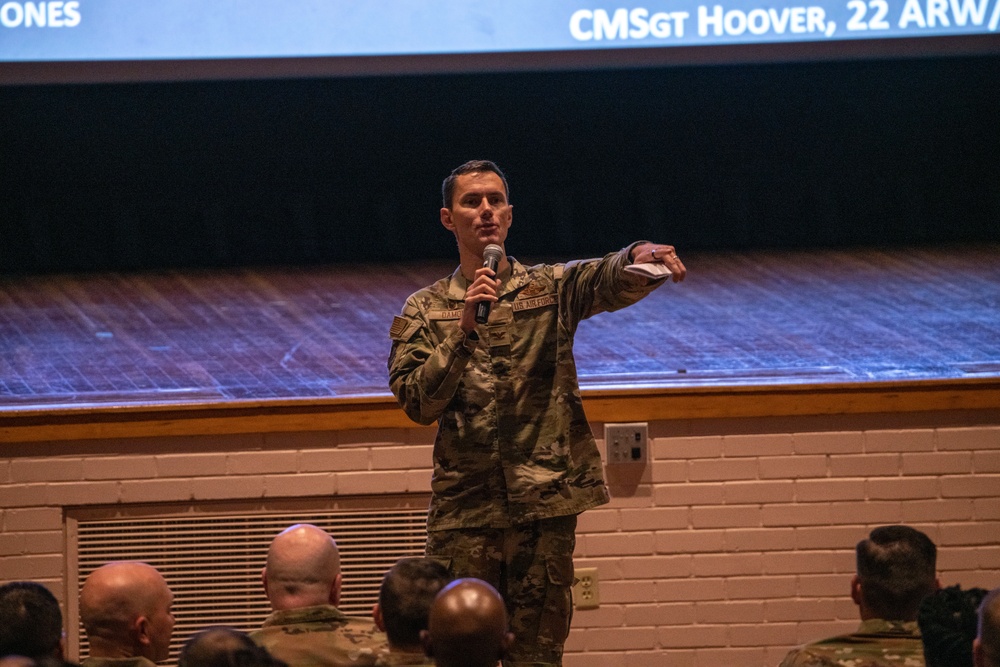 New 22 ARW commander hosts first all-call