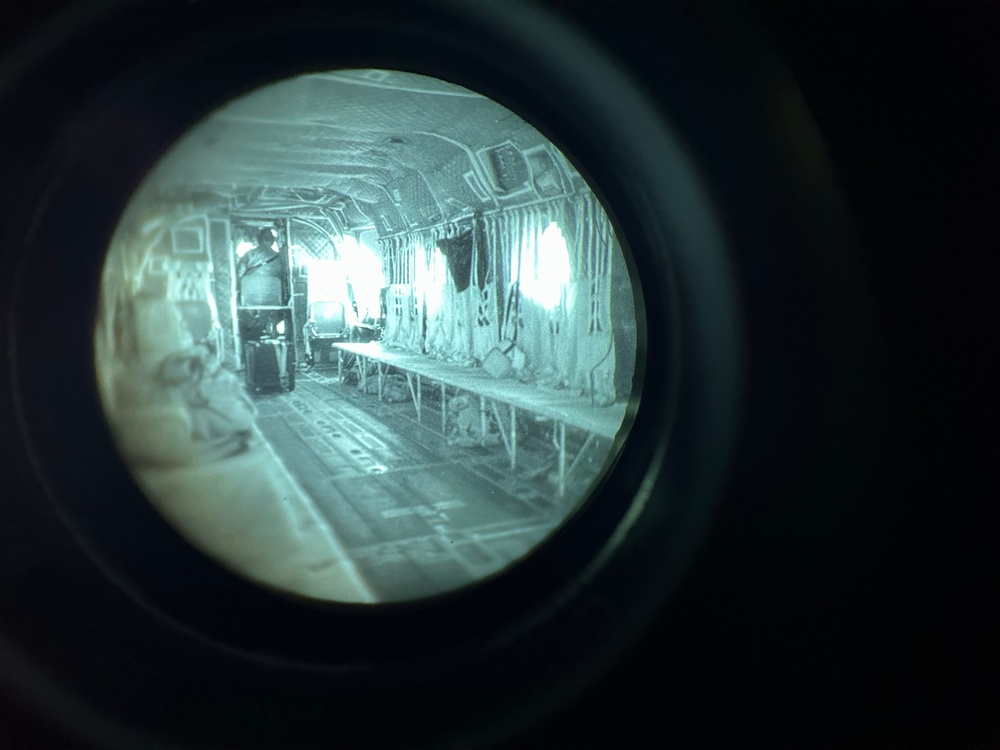 Night flight in CH-47 Chinook