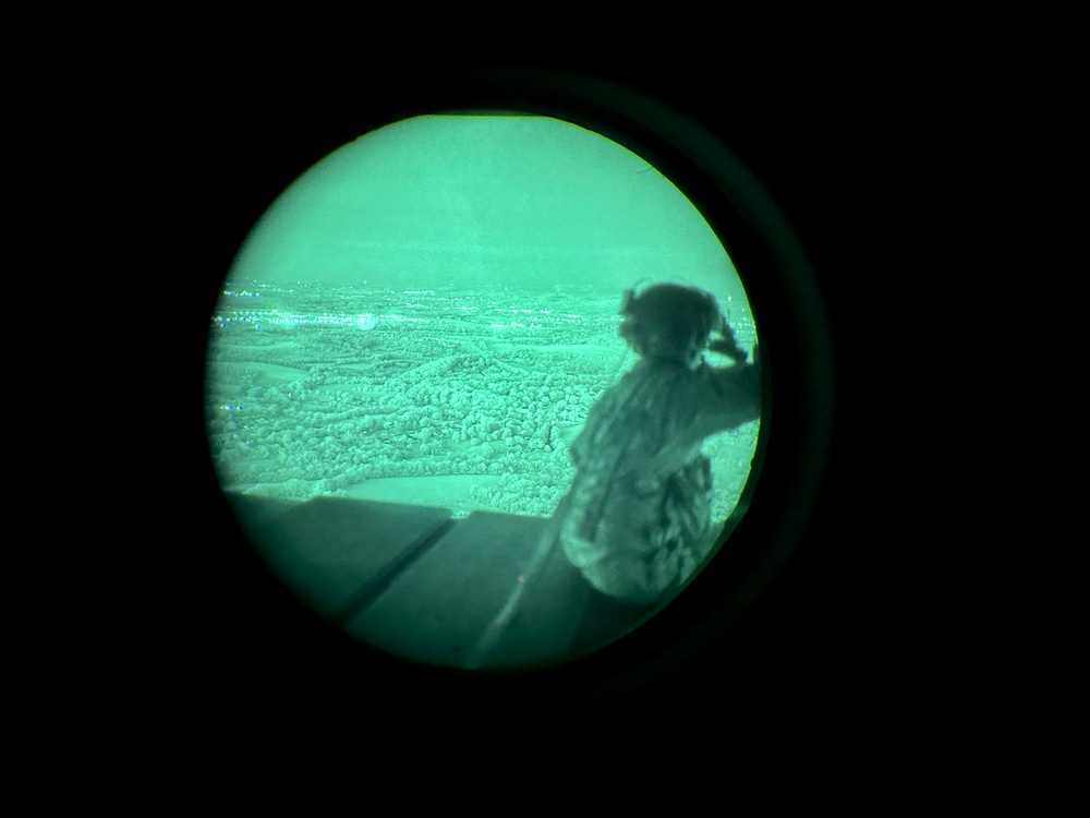 Night flight in CH-47 Chinook