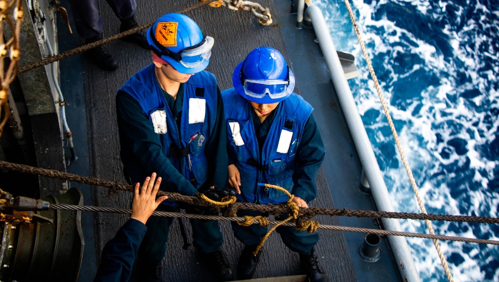 USS Robert Smalls (CG 62) Conducts RAS with USNS Rappahannock (T-AO-204)