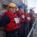 Sailors Man the Rails Aboard USS Antietam (CG 54)