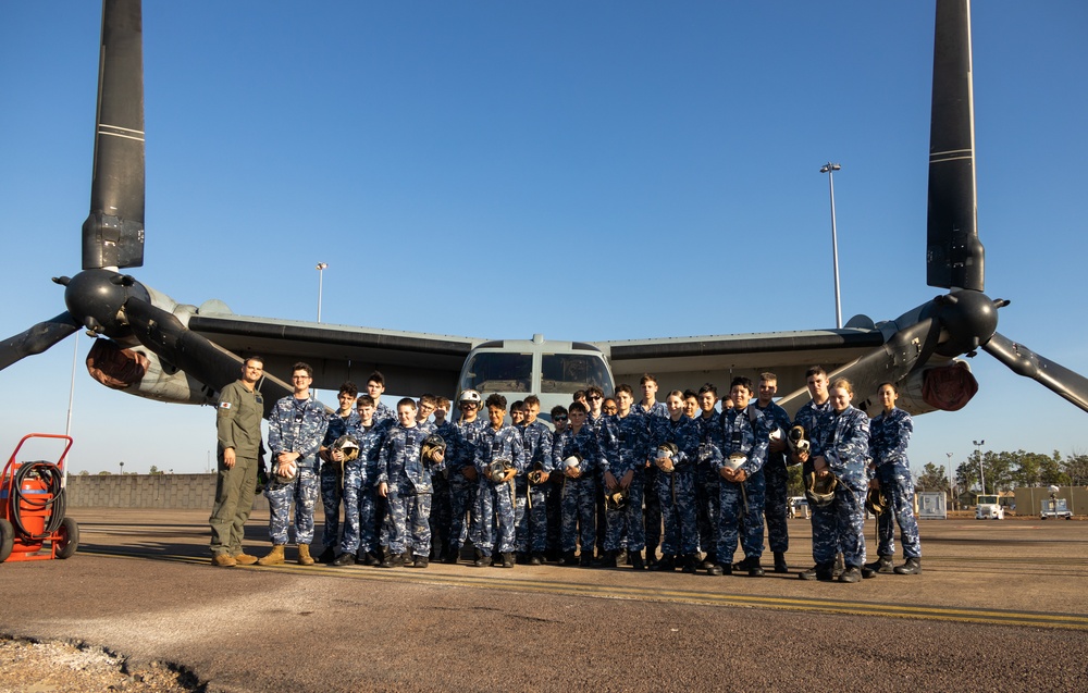 MRF-D Marines host Osprey tour for Australian Air Force Cadets