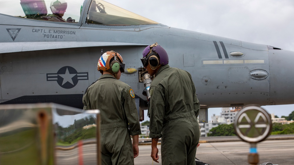 Topping Off; VMFA-115 conducts hot pit refueling at MCAS Futenma