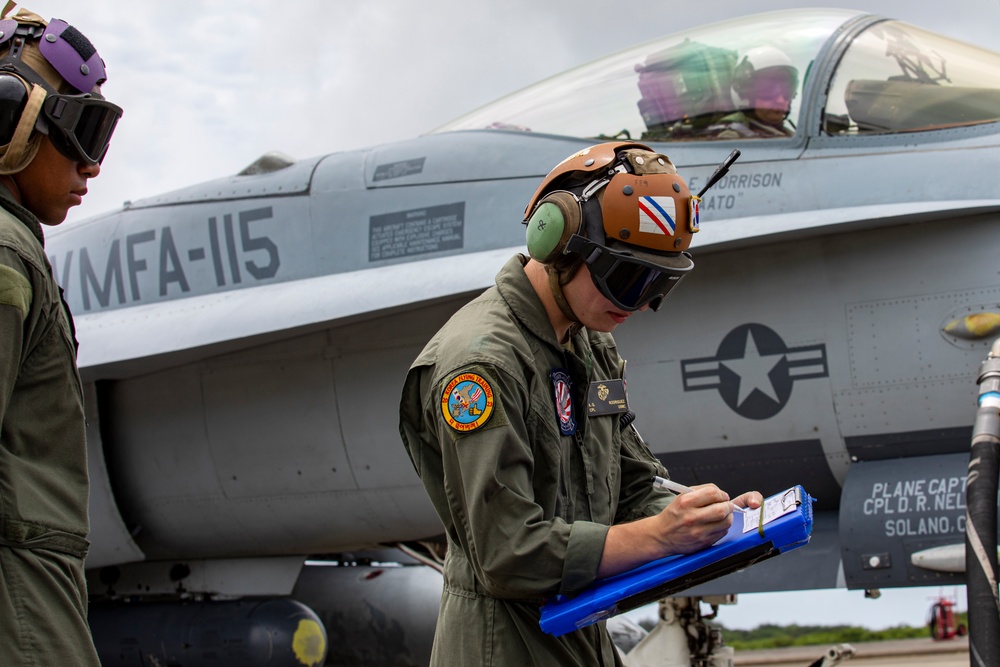 Topping Off; VMFA-115 conducts hot pit refueling at MCAS Futenma